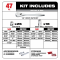 Milwaukee 47pc 1/2" Drive Metric & SAE Ratchet and Socket Set with FOUR FLAT Sides